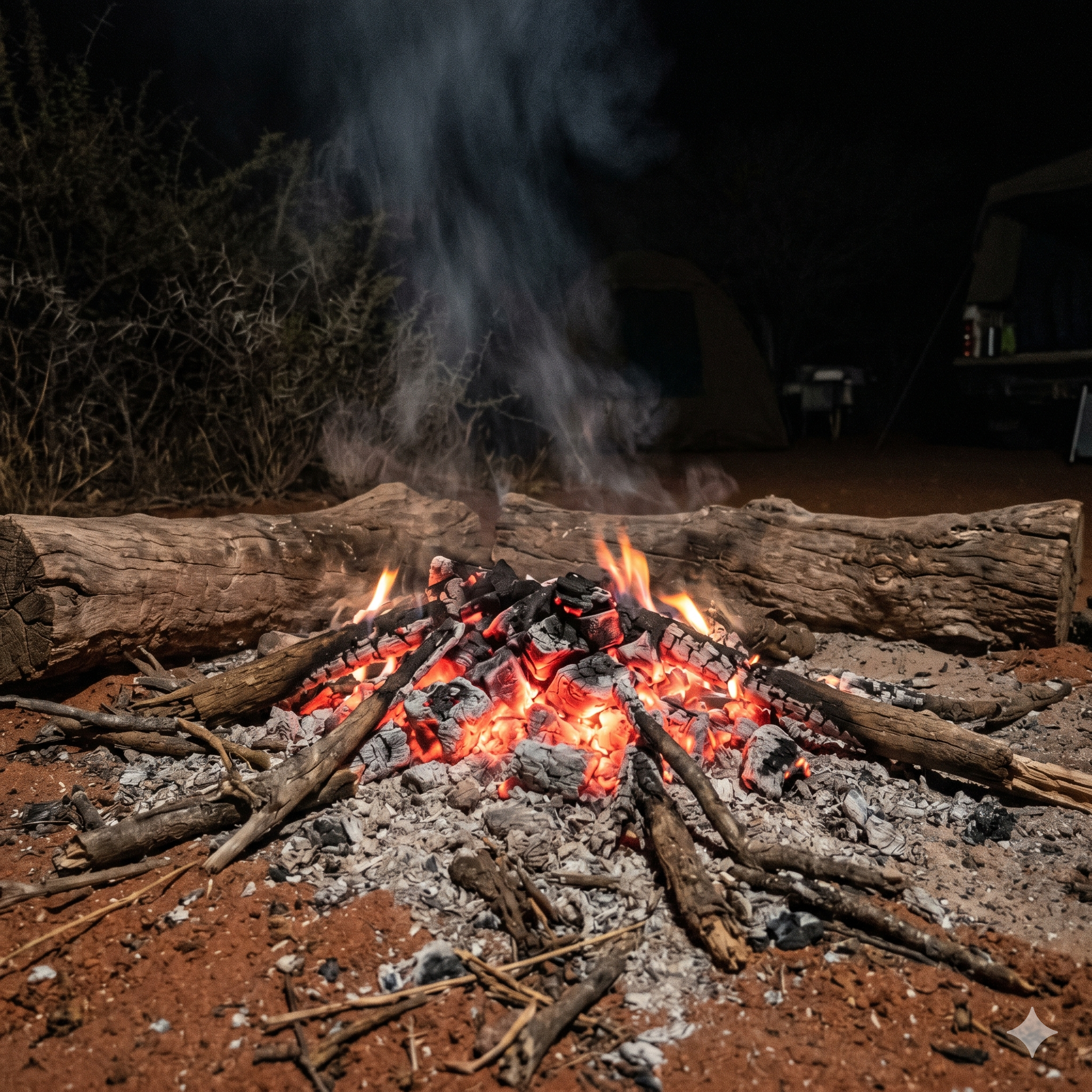 Boma embers sensory moment on the Vaalpenskraal estate