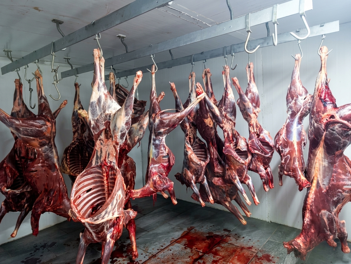 Slaughter, recovery, and cold chain on camp at Vaalpenskraal (2 of 3)