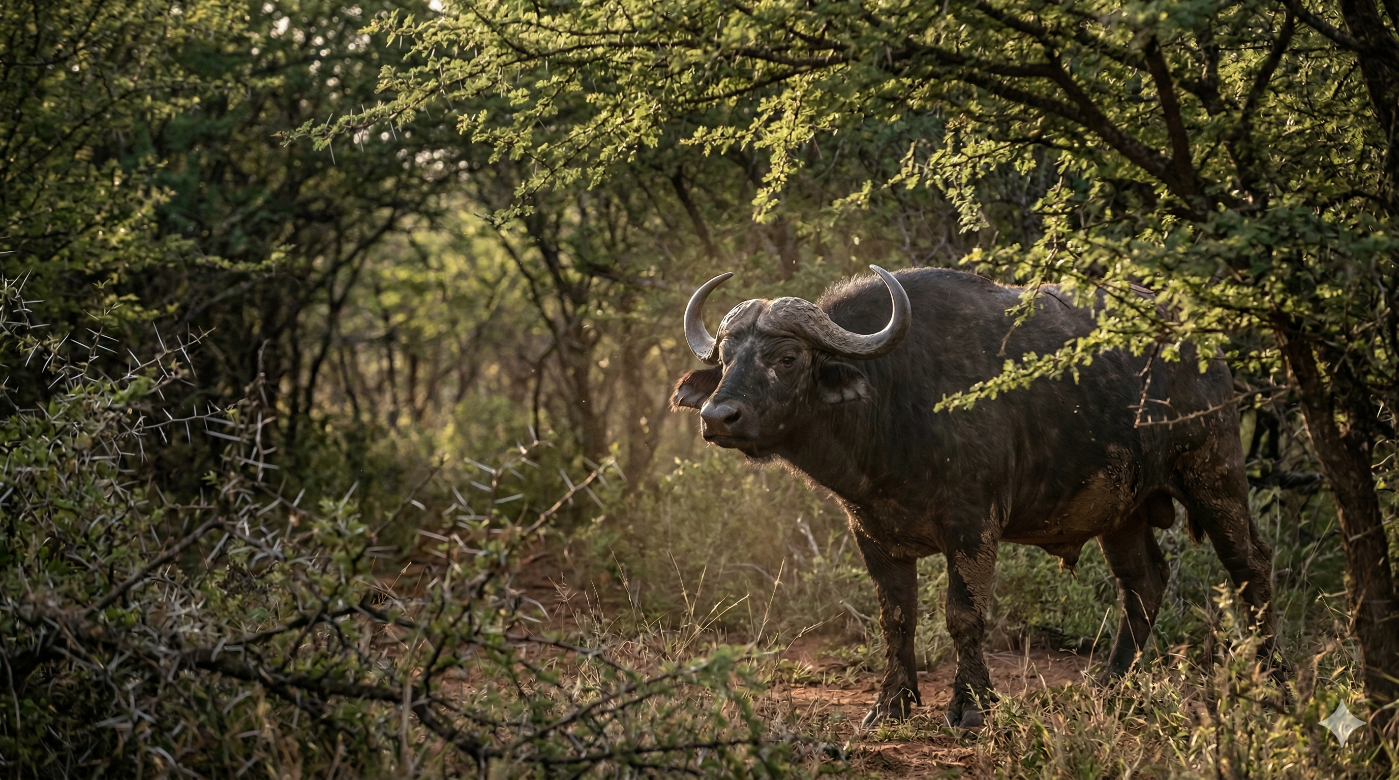 Close encounter moment in thick bush on the Vaalpenskraal estate