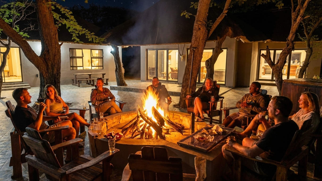 Evening camp light at Vaalpenskraal