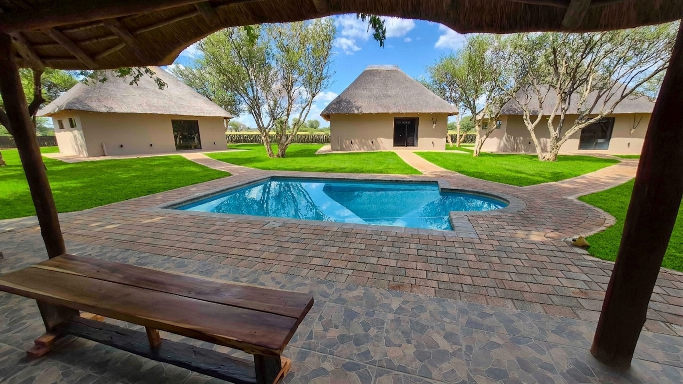 Waterhole for passive game viewing at camp